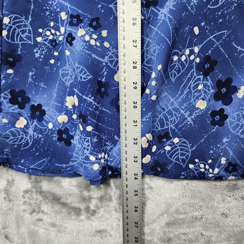 Vintage Sag Harbor Skirt Womens 12 Blue Floral Maxi Side Zip‎ Cottagecore Modest - Picture 7 of 8